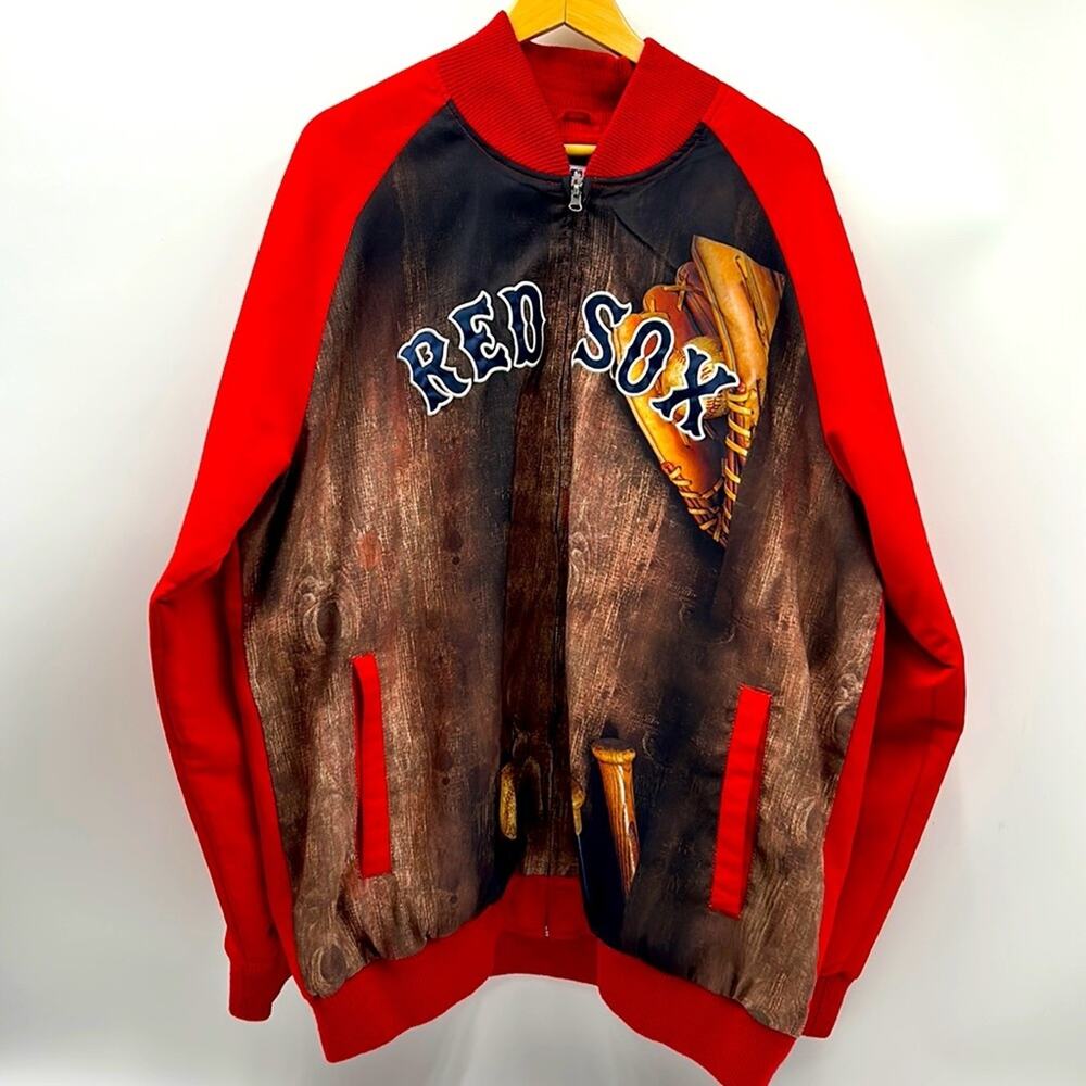 G-lll BOSTON RED SOX MENS SIZE XXL FULL ZIP WINDBREAKER RED BLUE JACKET